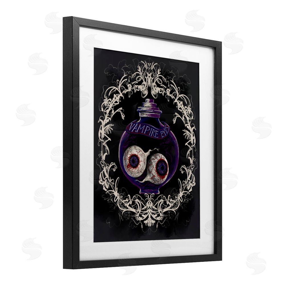 Connie Summers Vampire Eyes Specimen Jar Black Framed Print Under Glass with White Mat Wall Art