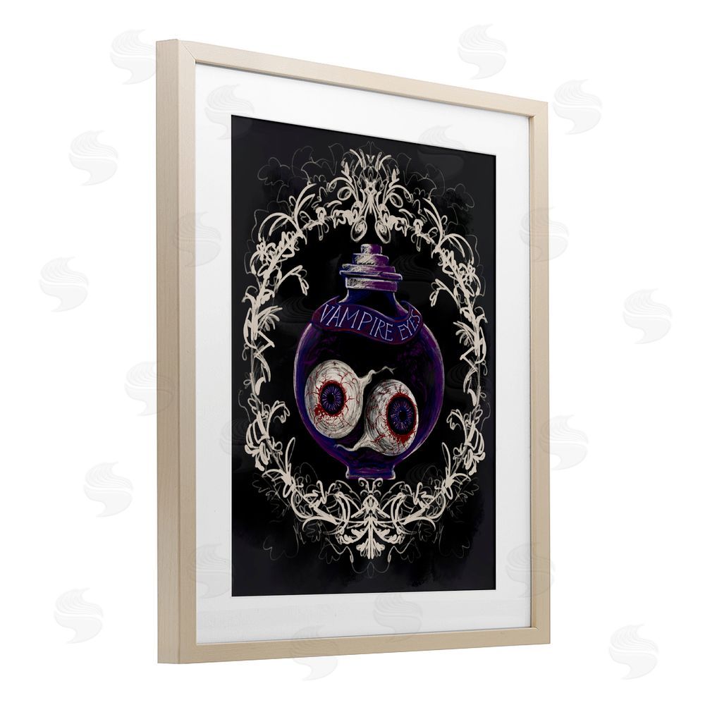 Connie Summers Vampire Eyes Specimen Jar Birch Framed Print Under Glass with White Mat Wall Art