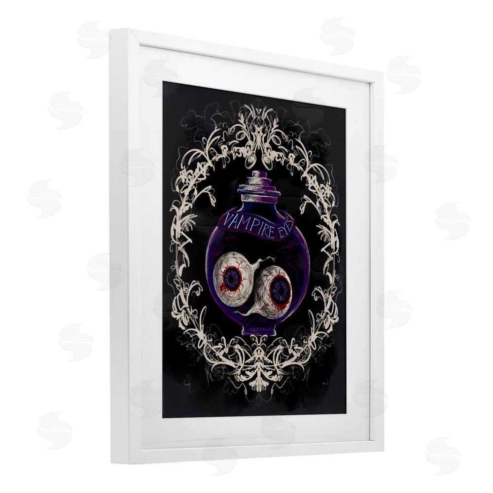 Connie Summers Vampire Eyes Specimen Jar White Framed Print Under Glass with Mat Wall Art