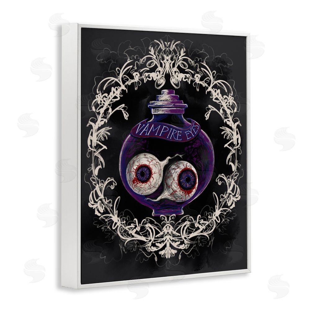 Connie Summers Vampire Eyes Specimen Jar White Framed Giclee Wall Art Print
