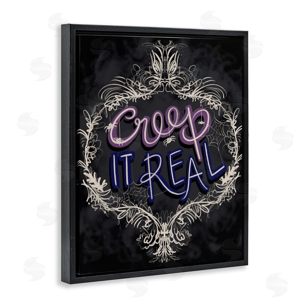 Connie Summers Vintage Creep It Real Black Floating Frame Canvas Wall Art Print