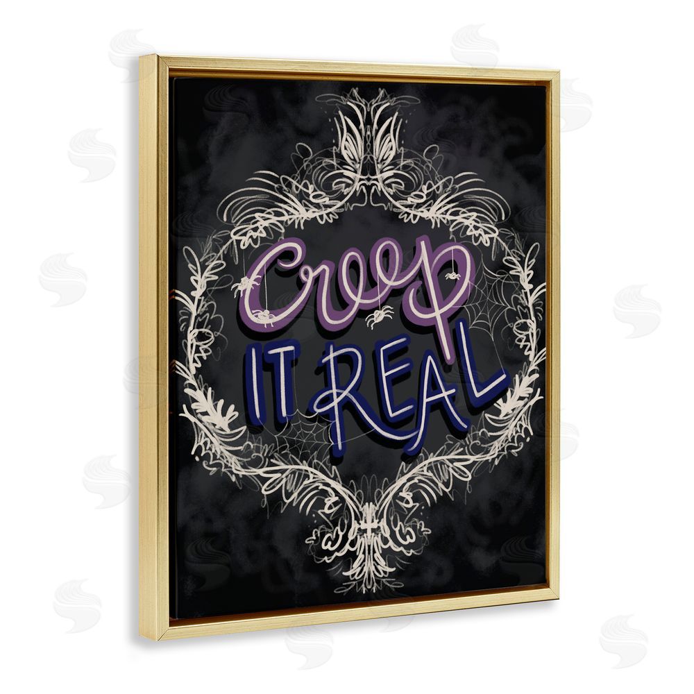 Connie Summers Vintage Creep It Real Gold Floating Frame Canvas Wall Art Print
