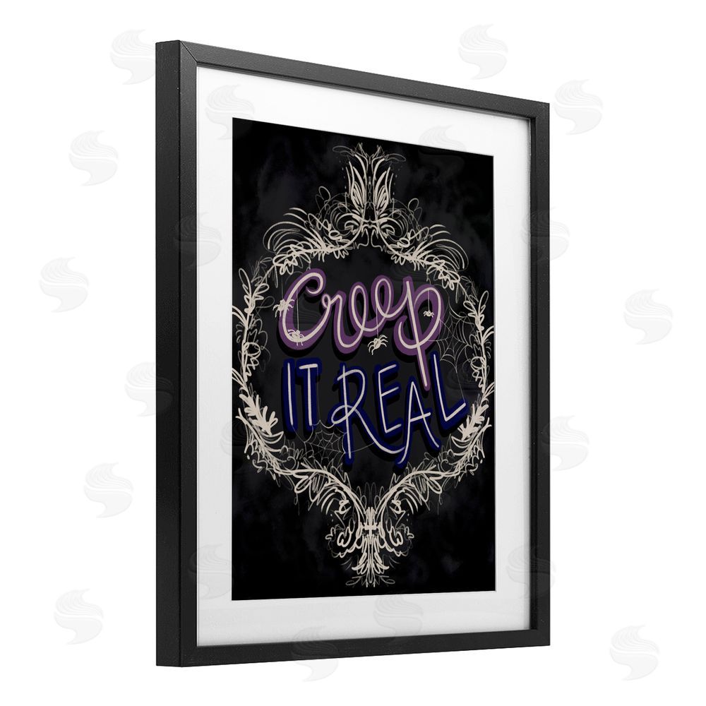 Connie Summers Vintage Creep It Real Black Framed Print Under Glass with White Mat Wall Art