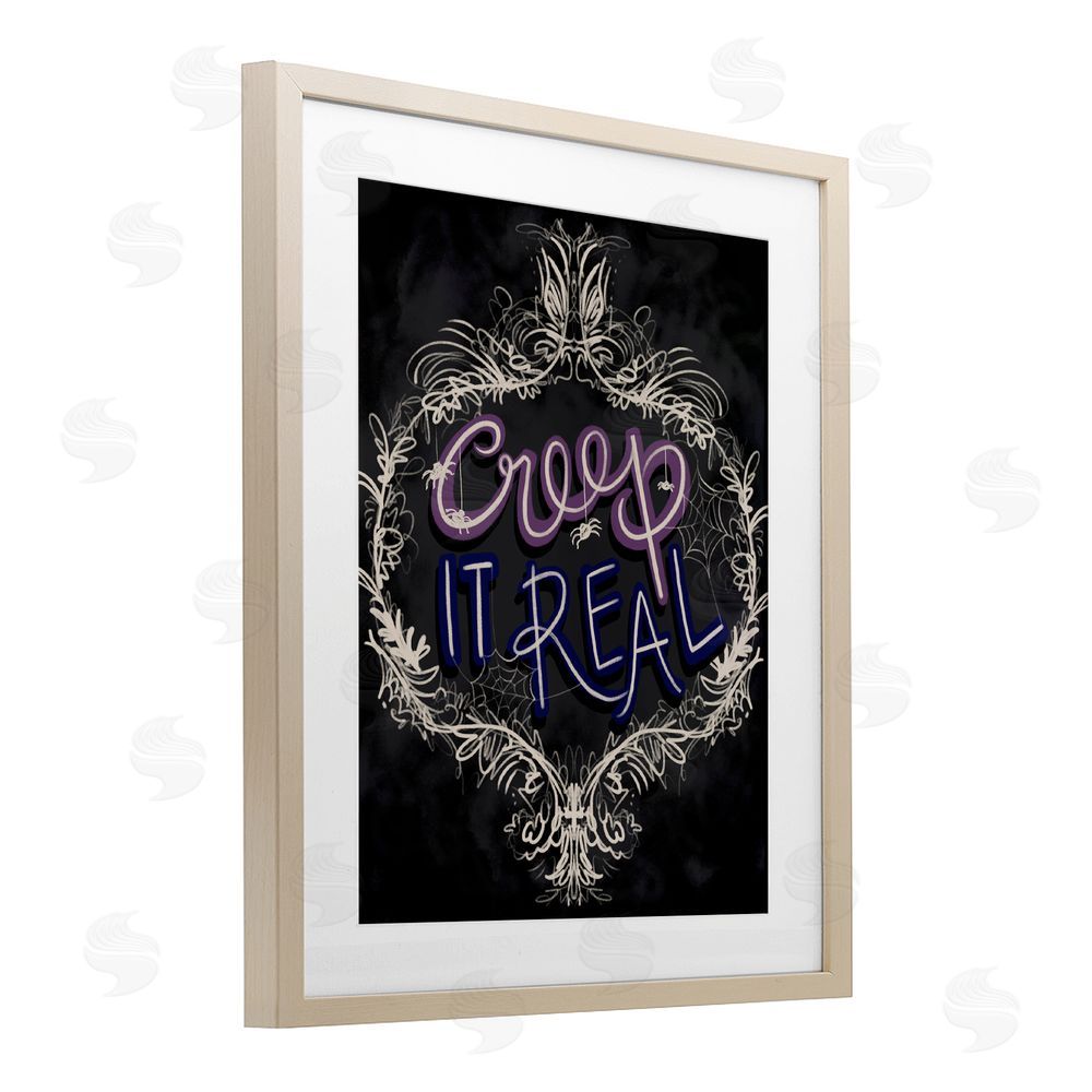 Connie Summers Vintage Creep It Real Birch Framed Print Under Glass with White Mat Wall Art