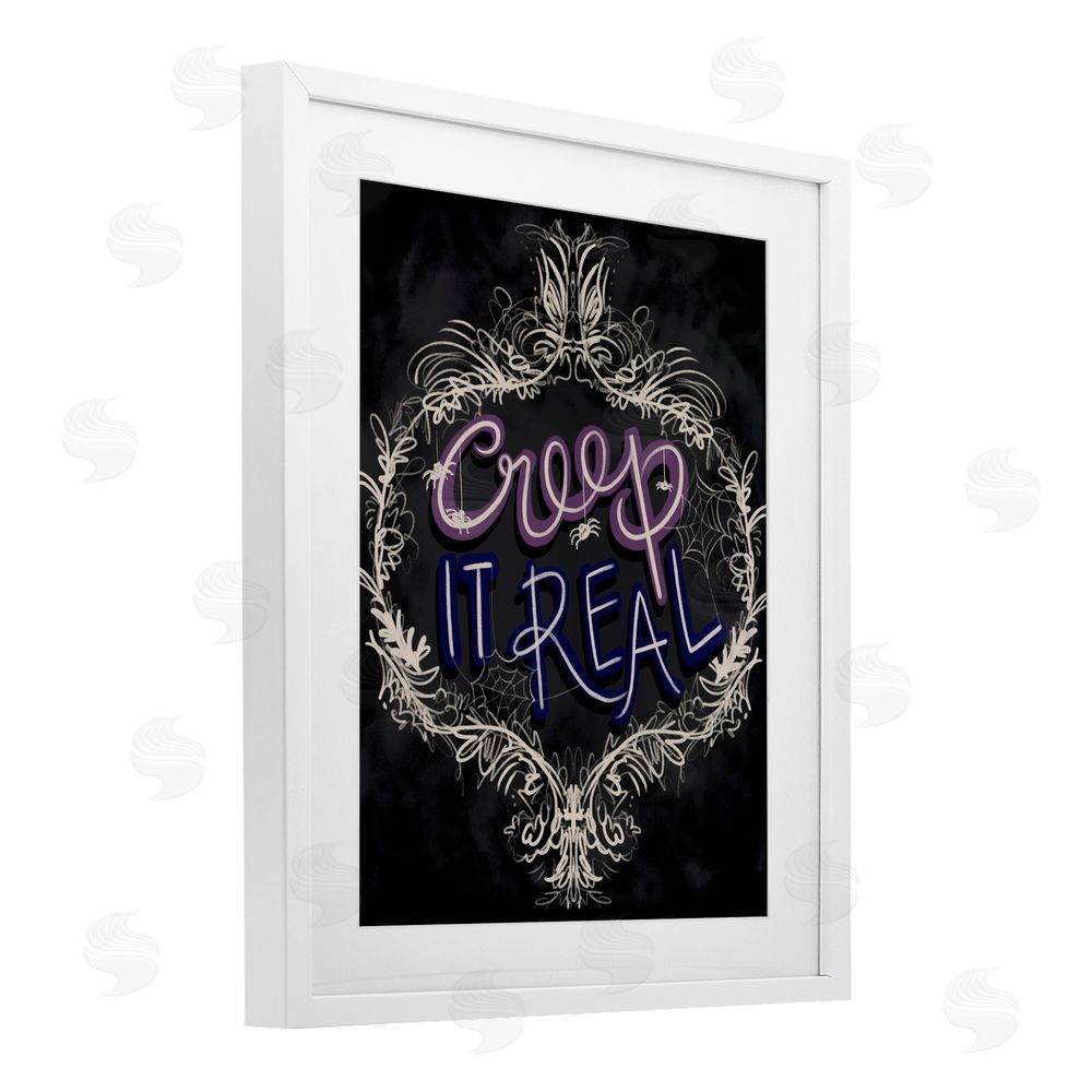 Connie Summers Vintage Creep It Real White Framed Print Under Glass with Mat Wall Art