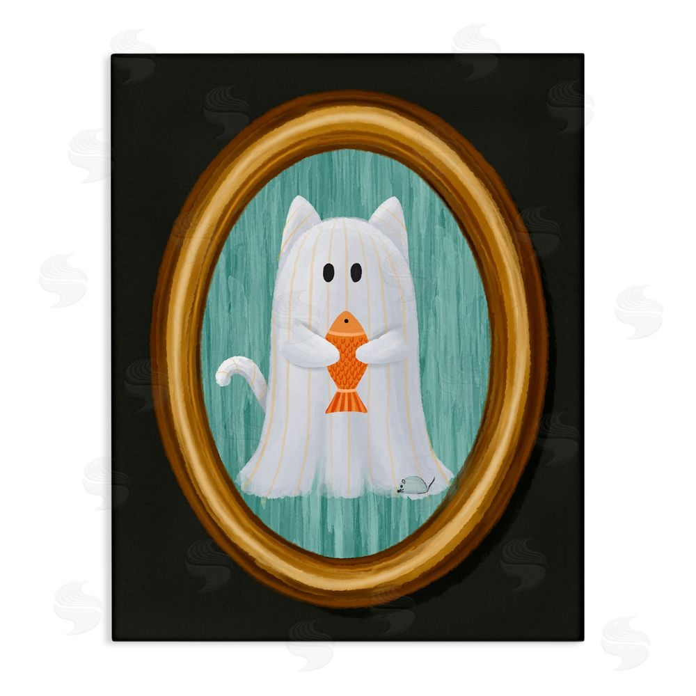Jennifer Stith Ghost Cat with Fish Canvas Wall Art Print