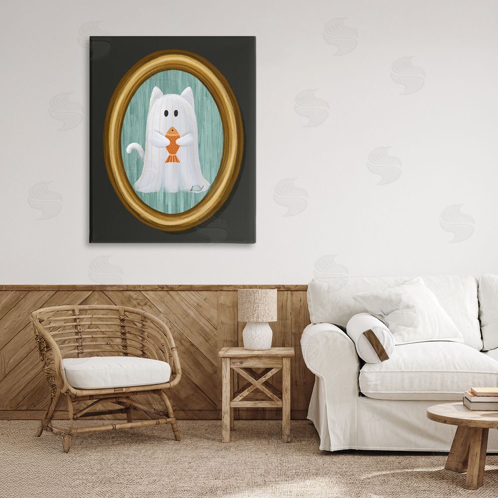 Jennifer Stith Ghost Cat with Fish Canvas Art on Wall