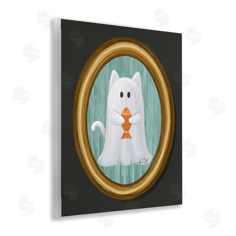 Jennifer Stith Ghost Cat with Fish Wall Plaque Art Print