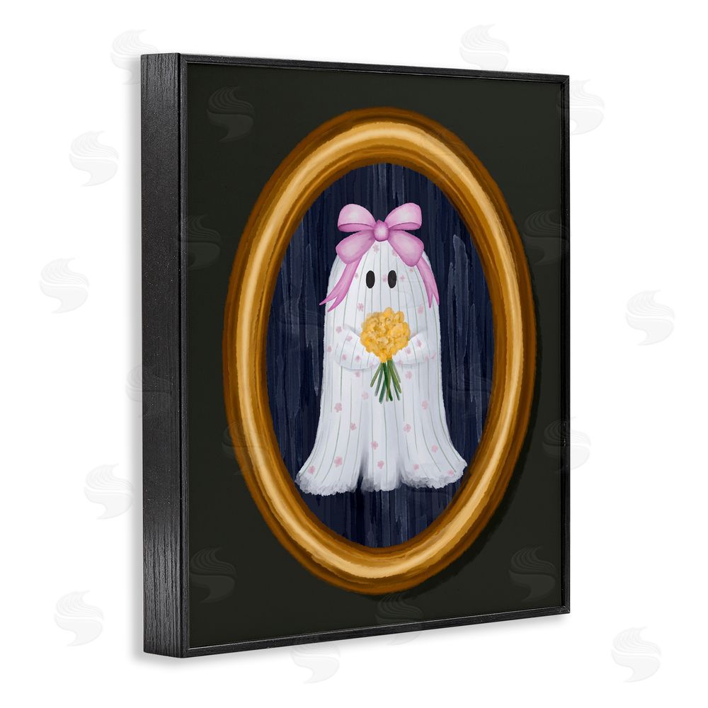 Jennifer Stith Ghost Girl with Flowers Black Framed Giclee Wall Art Print