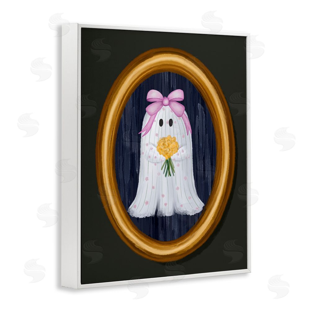 Jennifer Stith Ghost Girl with Flowers White Framed Giclee Wall Art Print