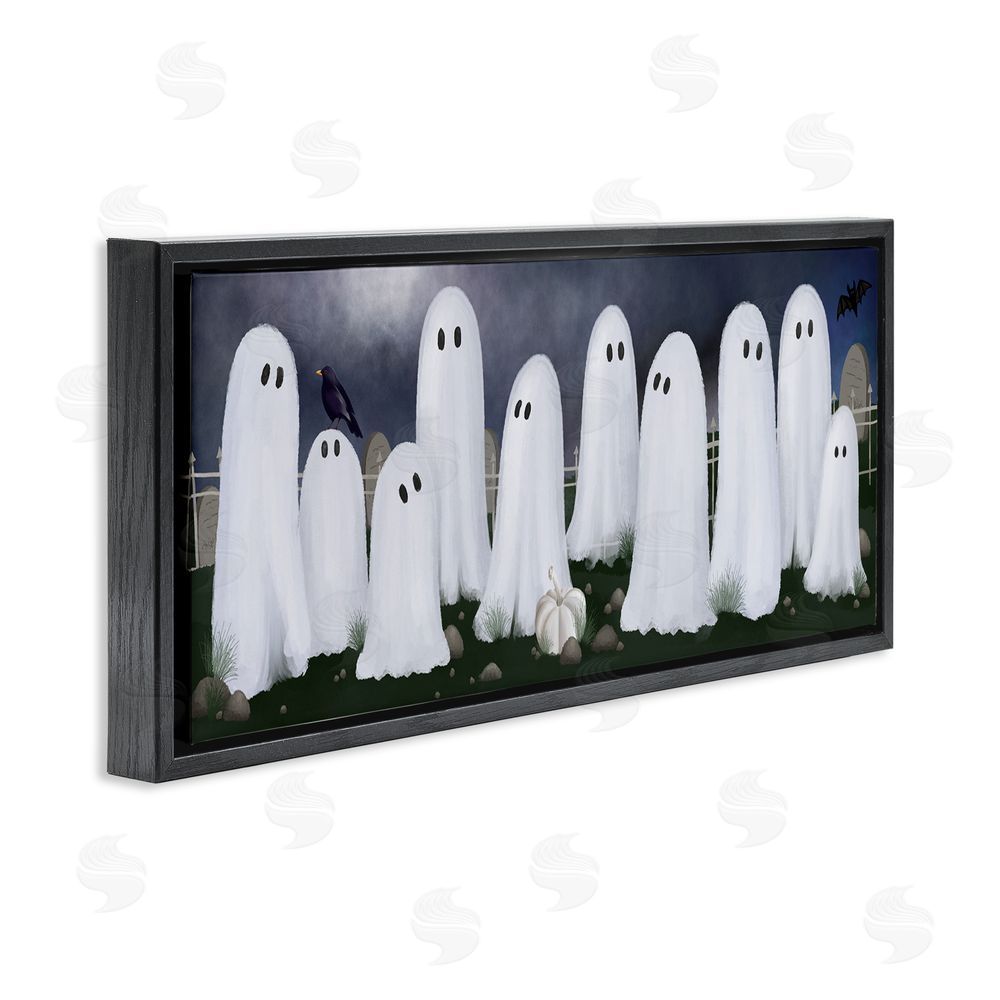 Jennifer Stith Ghosts in Graveyard Black Floating Frame Canvas Wall Art Print