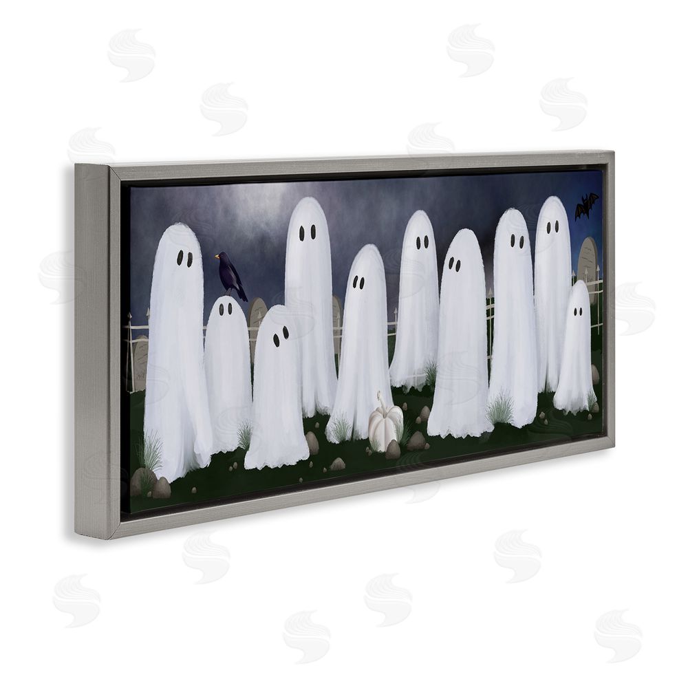 Jennifer Stith Ghosts in Graveyard Gray Floating Frame Canvas Wall Art Print