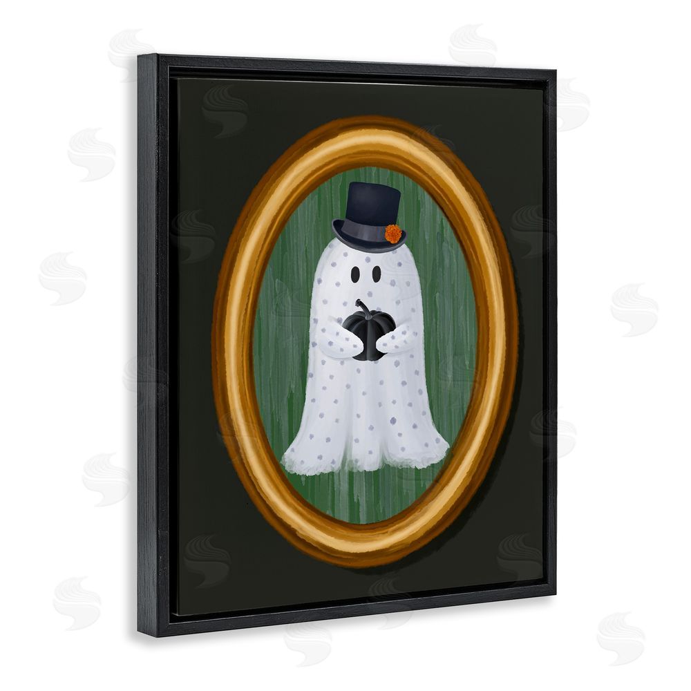 Jennifer Stith Ghost Boy Portrait Black Floating Frame Canvas Wall Art Print