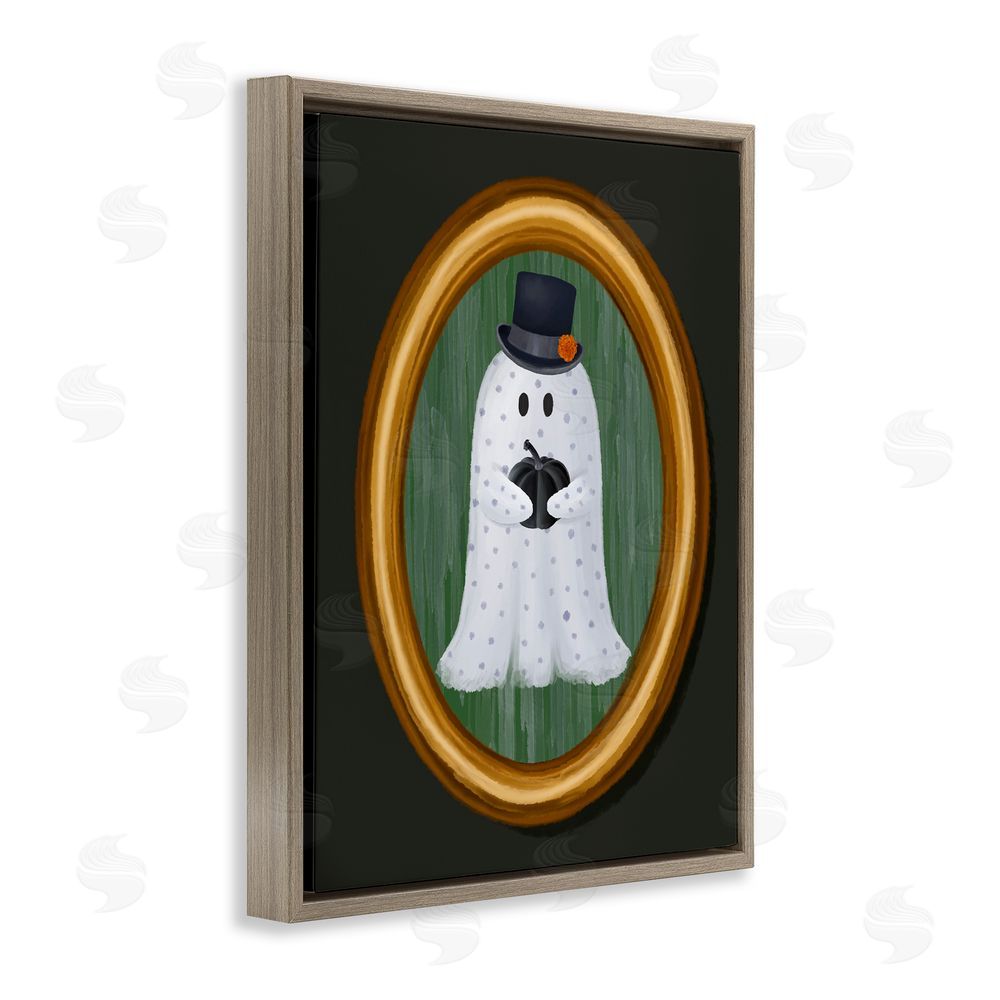 Jennifer Stith Ghost Boy Portrait Brown Floating Frame Canvas Wall Art Print