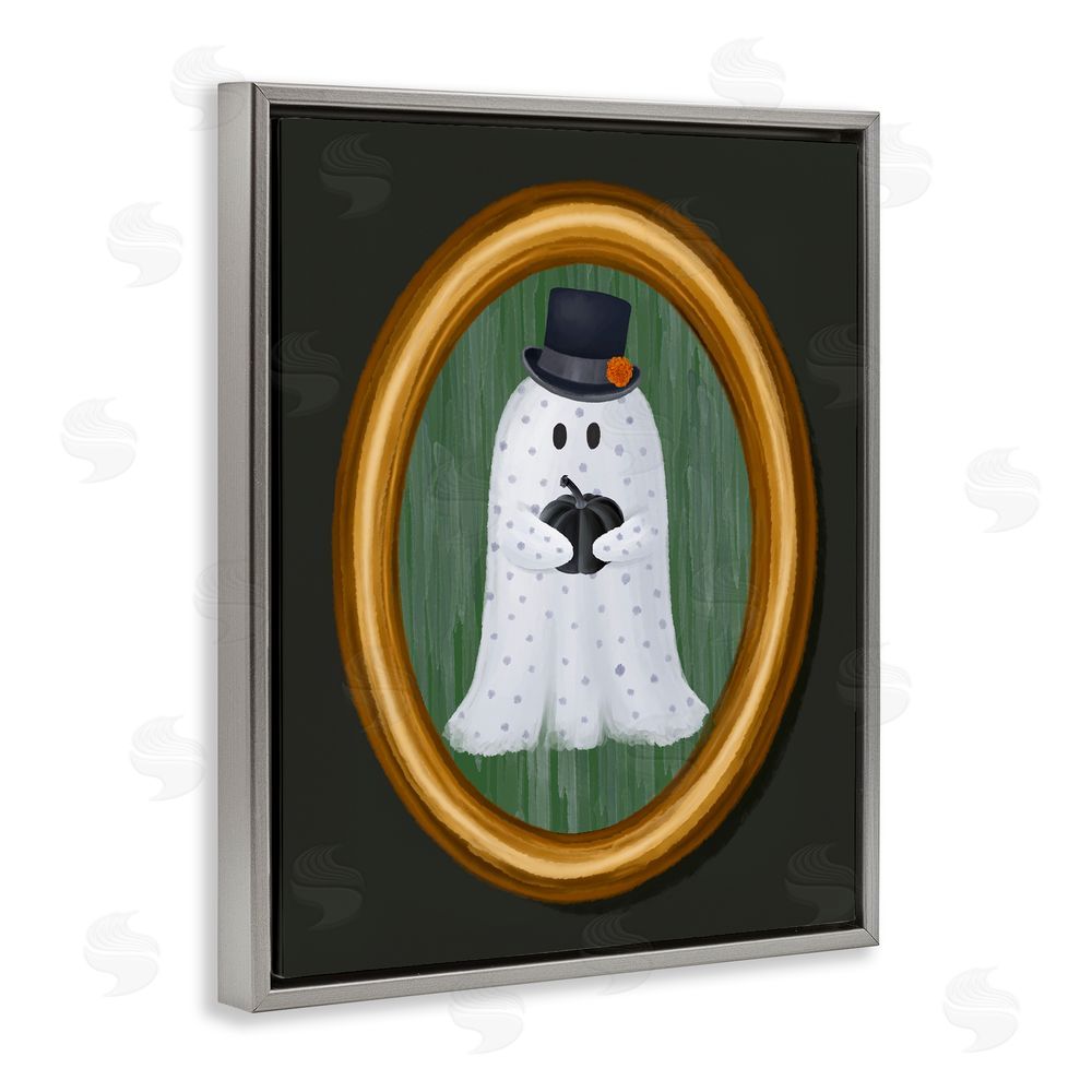 Jennifer Stith Ghost Boy Portrait Gray Floating Frame Canvas Wall Art Print