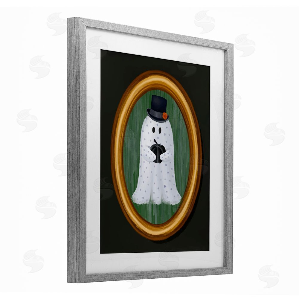 Jennifer Stith Ghost Boy Portrait Gray Framed Print Under Glass with White Mat Wall Art