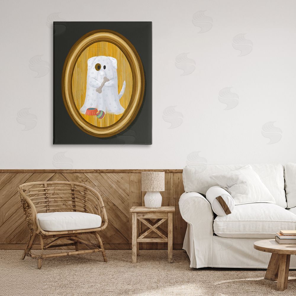 Jennifer Stith Ghost Dog with Bone Canvas Art on Wall