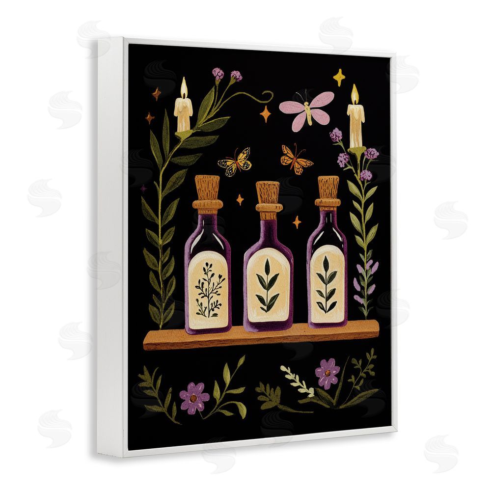 Yen Victorian Apothecary Shelf White Framed Giclee Wall Art Print