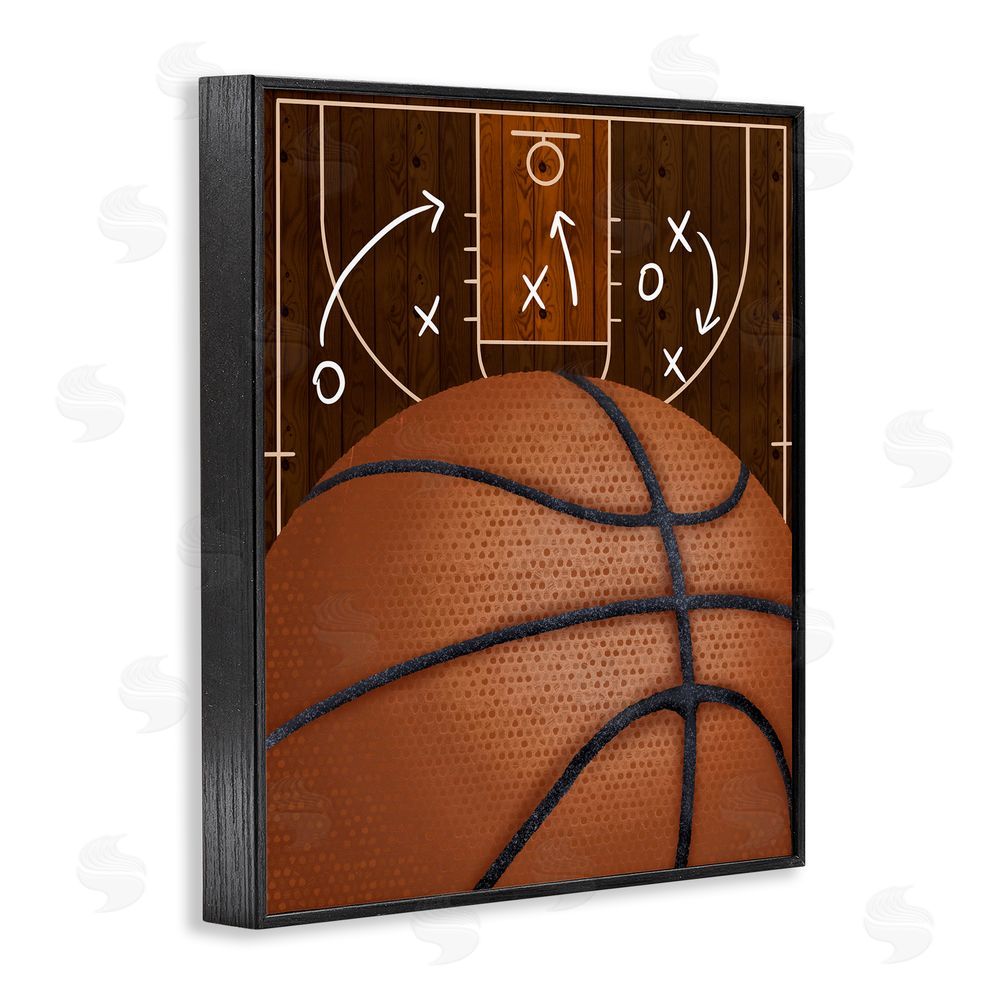 Jennifer Stith Basketball Court Tactics Black Framed Giclee Wall Art Print