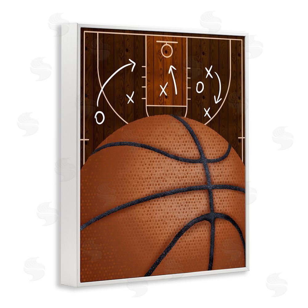 Jennifer Stith Basketball Court Tactics White Framed Giclee Wall Art Print