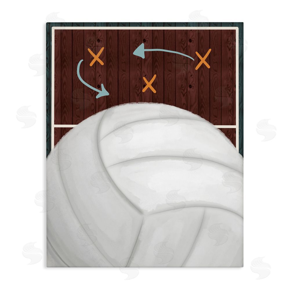 Jennifer Stith Volleyball Court Tactics Stretched Canvas Wall Art Print