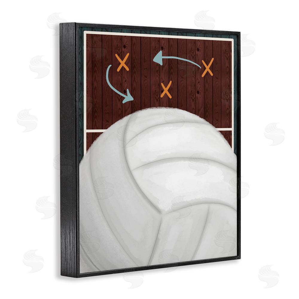 Jennifer Stith Volleyball Court Tactics Black Framed Giclee Wall Art Print