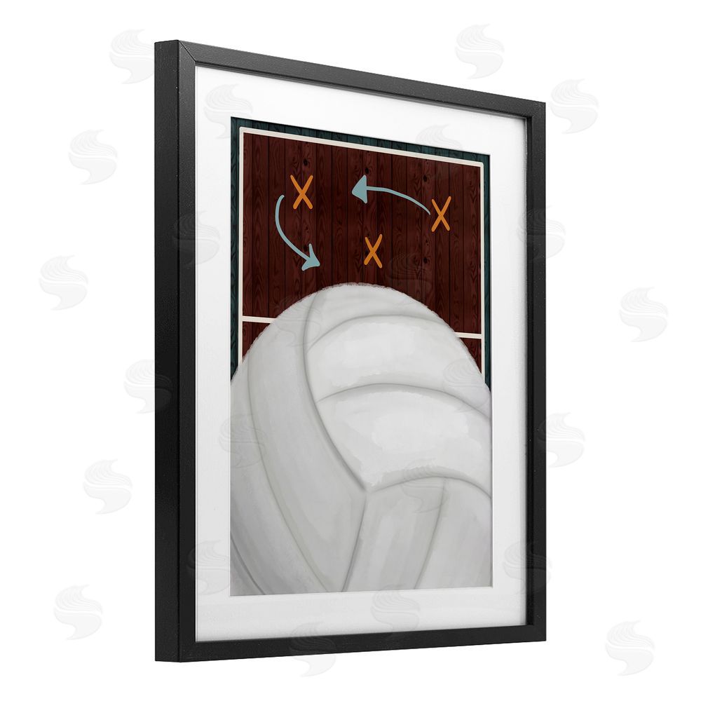 Jennifer Stith Volleyball Court Tactics Black Framed Print Under Glass Wall Art