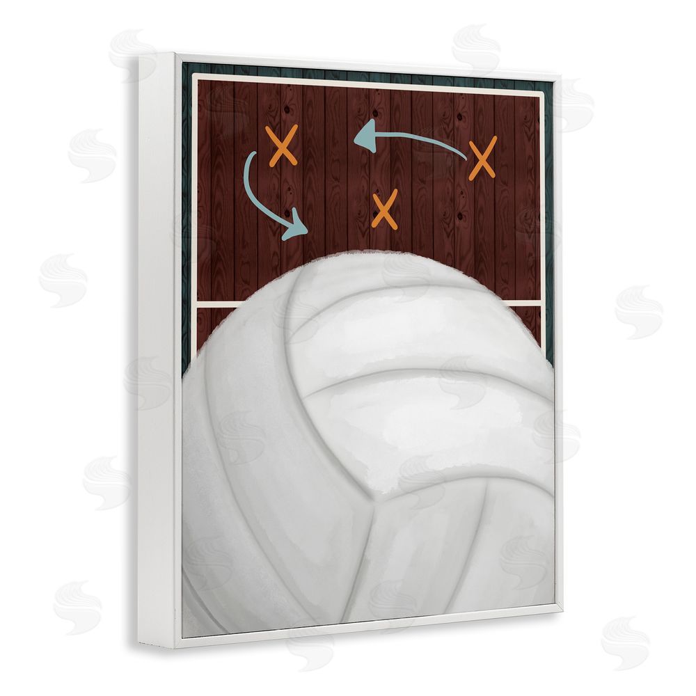 Jennifer Stith Volleyball Court Tactics White Framed Giclee Wall Art Print