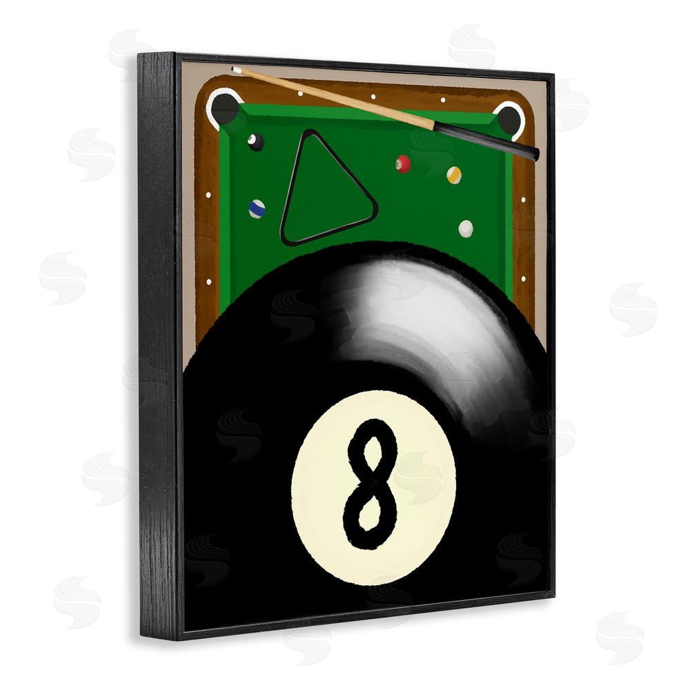 Jennifer Stith Billiard Table & Balls Black Framed Giclee Wall Art Print