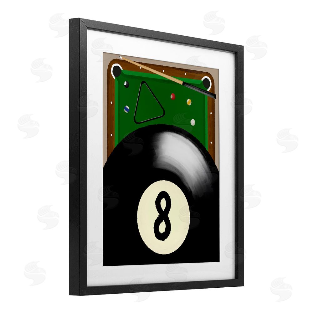 Jennifer Stith Billiard Table & Balls Black Framed Print Under Glass Wall Art