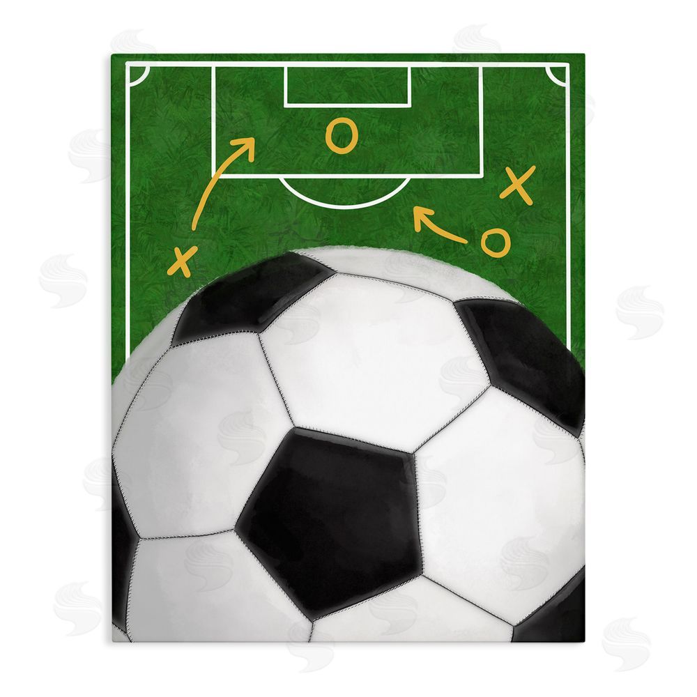 Jennifer Stith Soccer Field & Ball Stretched Canvas Wall Art Print