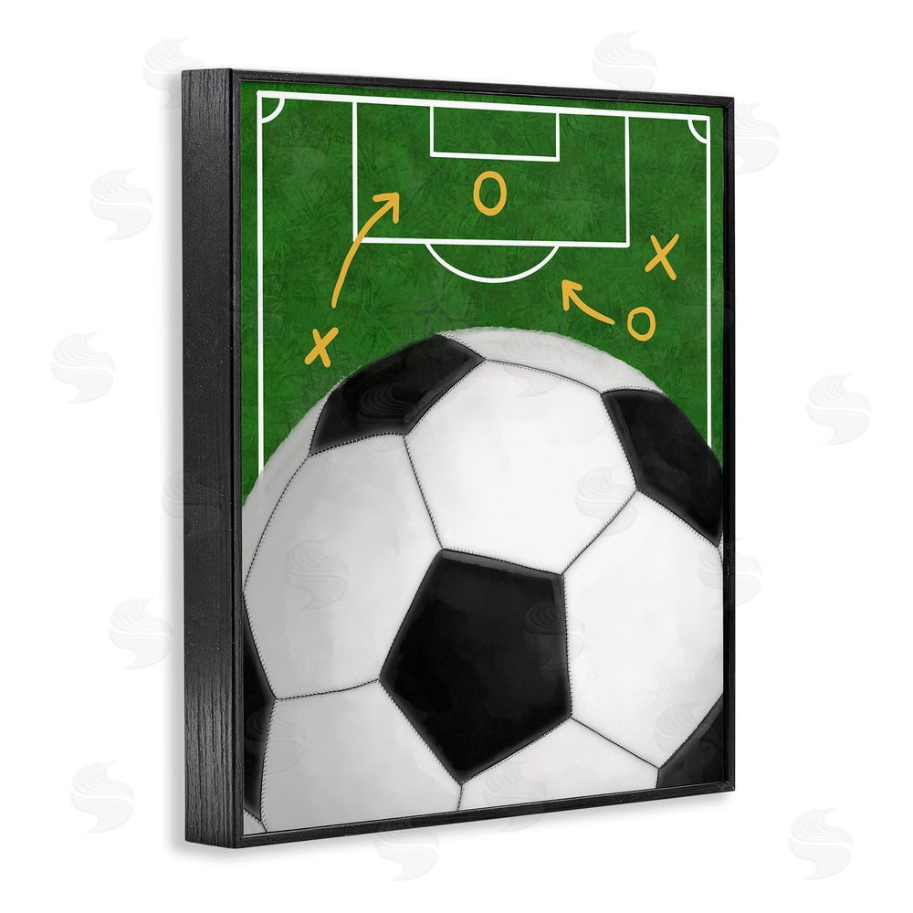 Jennifer Stith Soccer Field & Ball Black Framed Giclee Wall Art Print