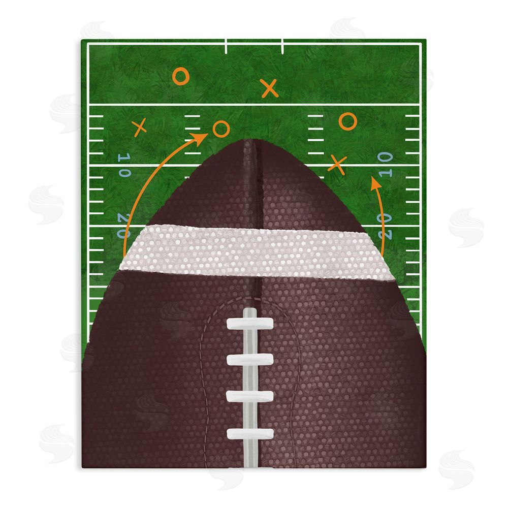 Jennifer Stith Football Field Tactics Stretched Canvas Wall Art Print