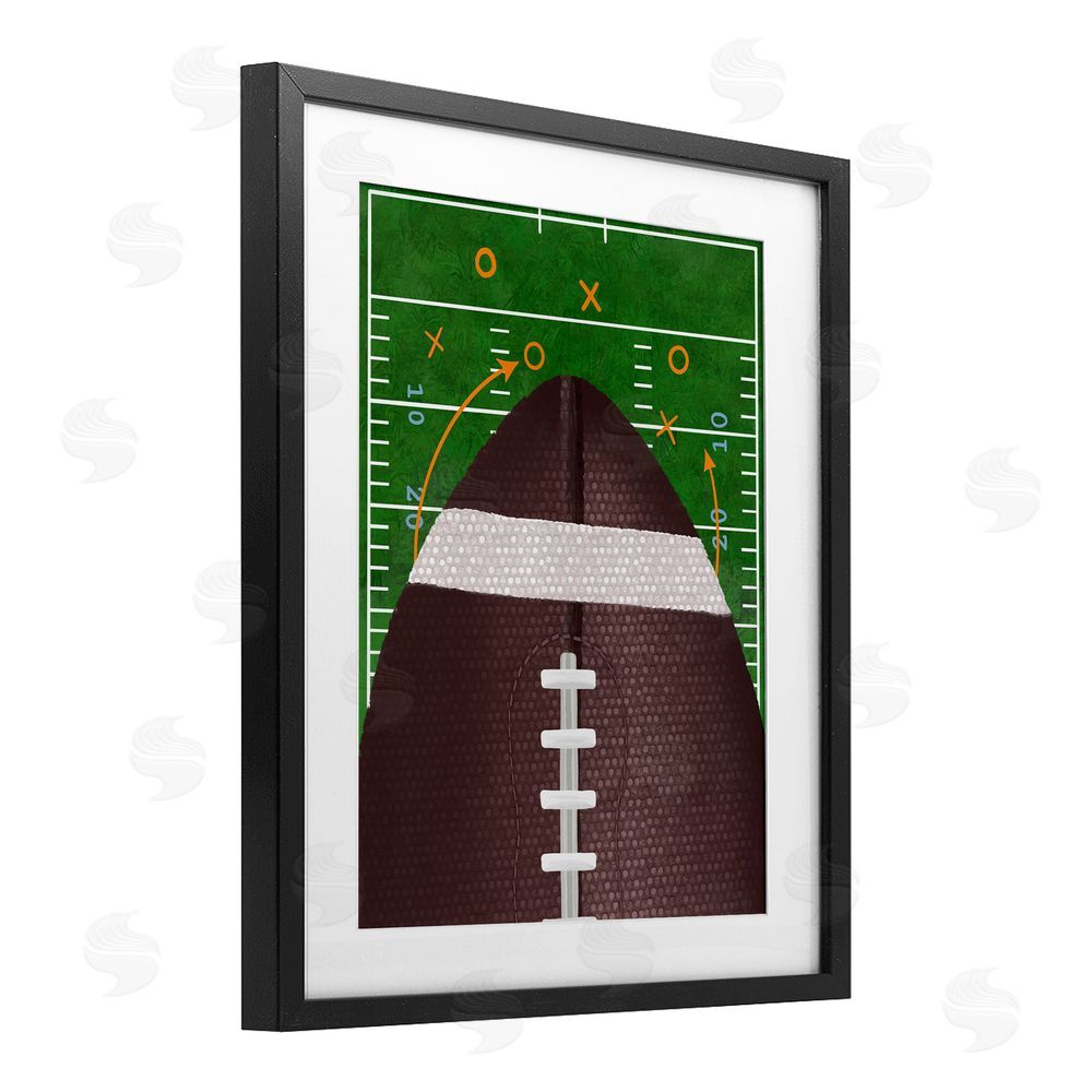 Jennifer Stith Football Field Tactics Black Framed Print Under Glass Wall Art