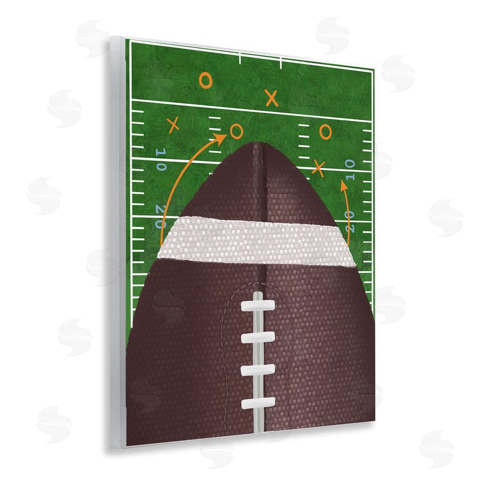 Jennifer Stith Football Field Tactics Wooden Wall Plaque Art Print