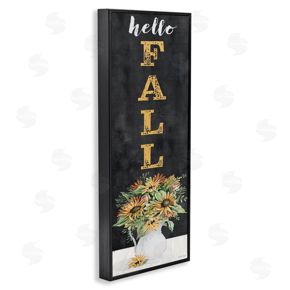 Cindy Jacobs Hello Fall Sunflower Bouquet Black Framed Giclee Wall Art Print
