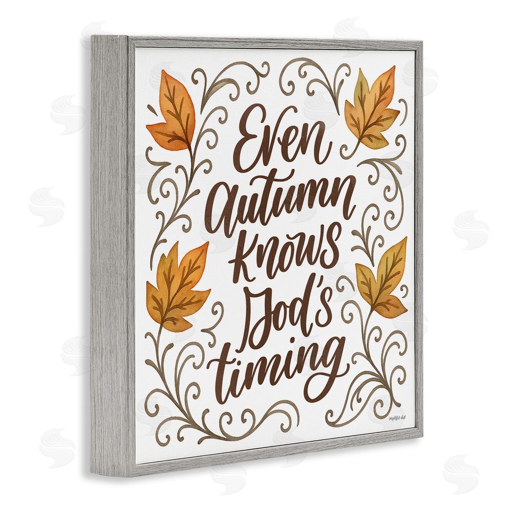 Imperfect Dust Even Autumn Knows God's Timing Gray Framed Giclee Wall Art Print