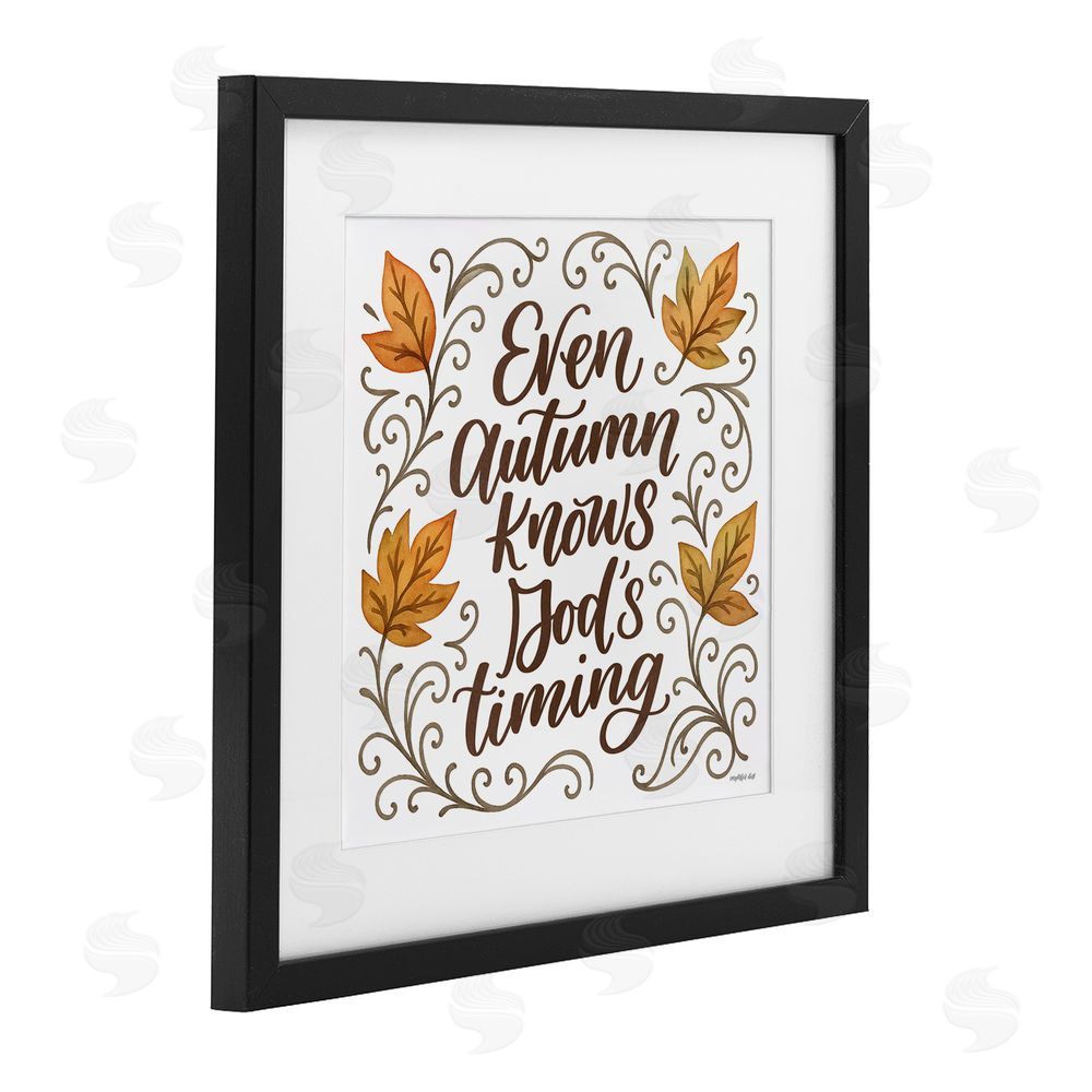 Imperfect Dust Even Autumn Knows God's Timing Black Framed Print Under Glass with White Mat Wall Art