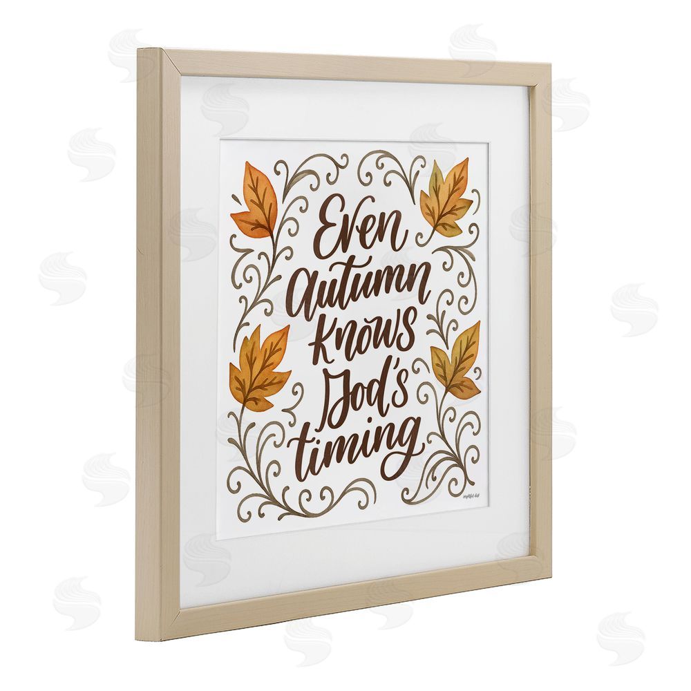 Imperfect Dust Even Autumn Knows God's Timing Birch Framed Print Under Glass with White Mat Wall Art