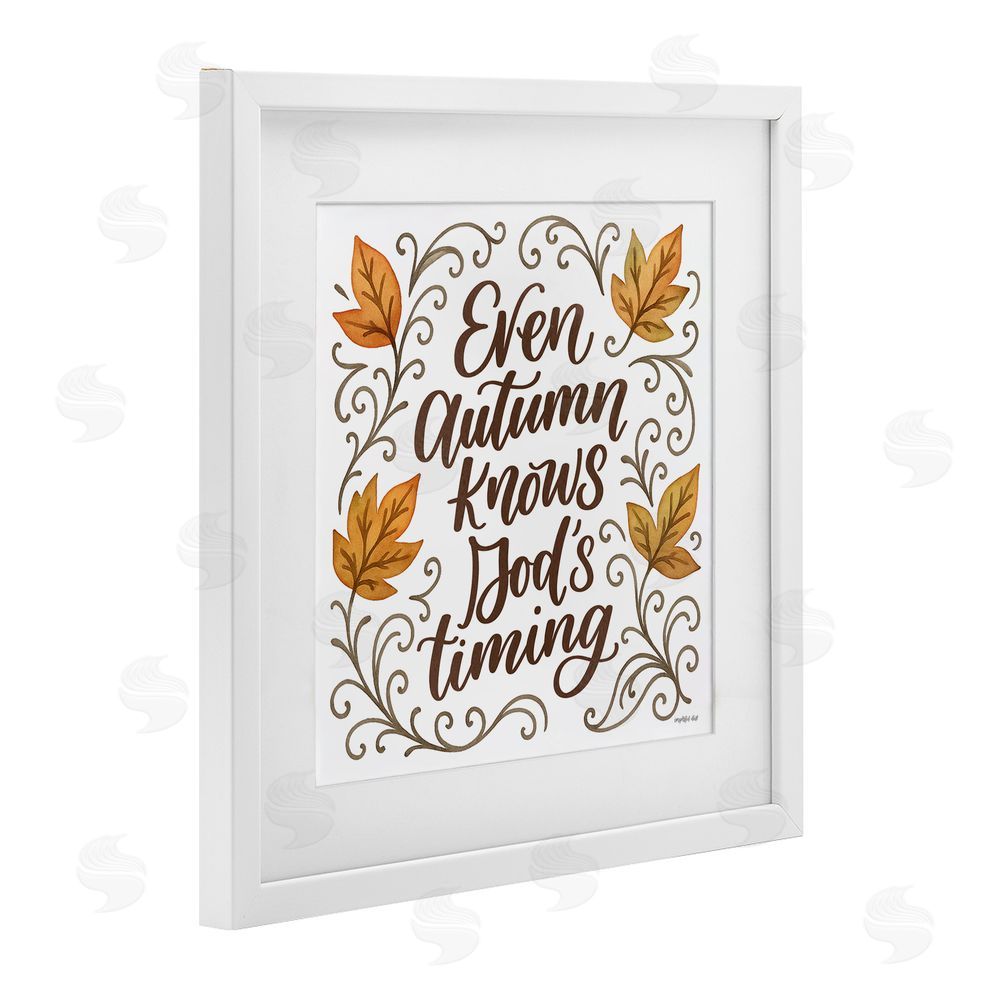 Imperfect Dust Even Autumn Knows God's Timing White Framed Print Under Glass with Mat Wall Art