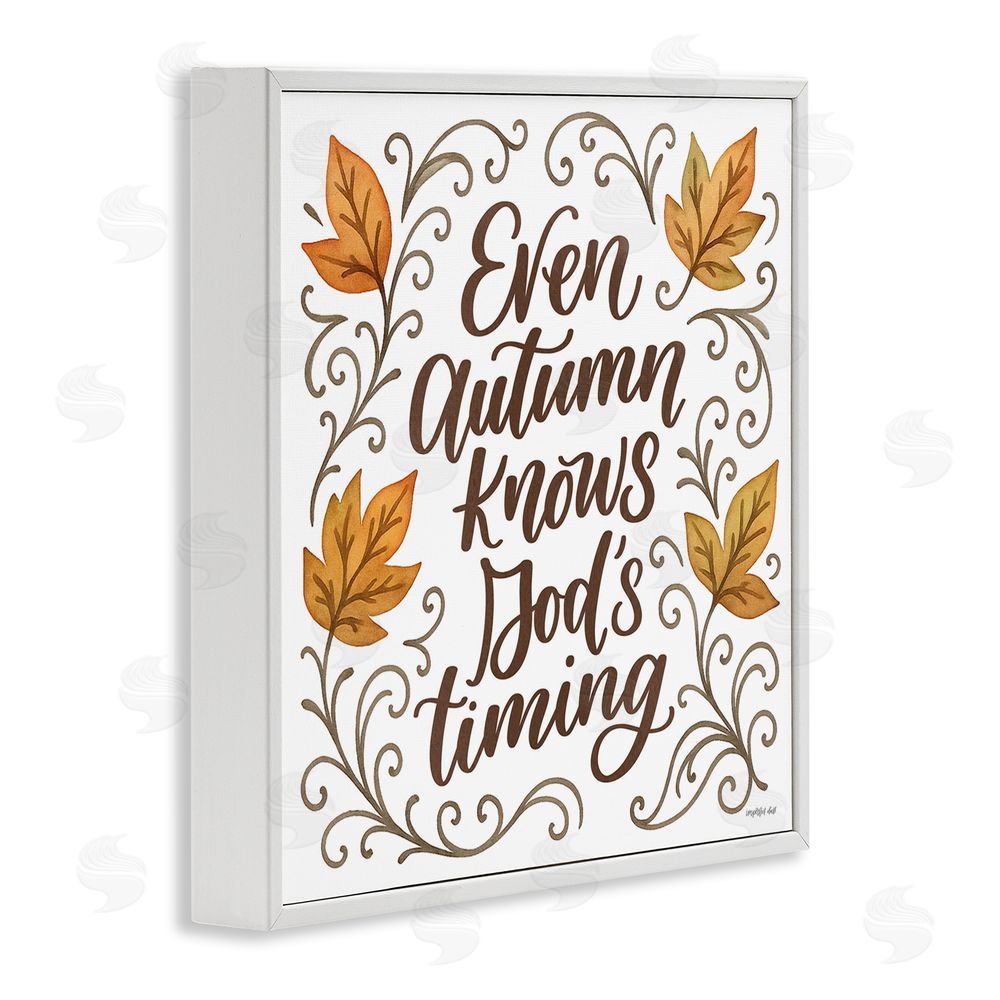 Imperfect Dust Even Autumn Knows God's Timing White Framed Giclee Wall Art Print