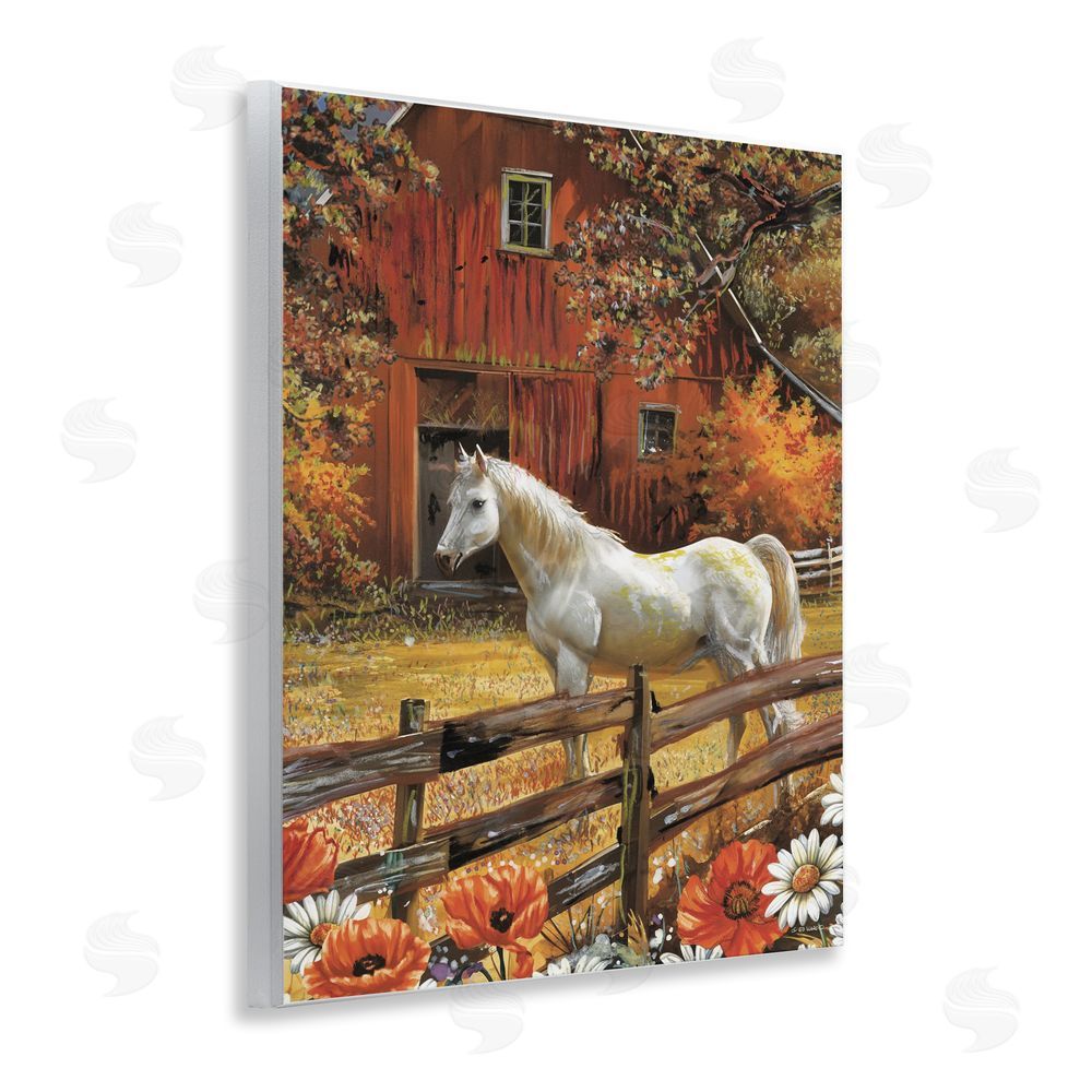 Ed Wargo Country Horse Autumn Barn Wall Plaque Art Print