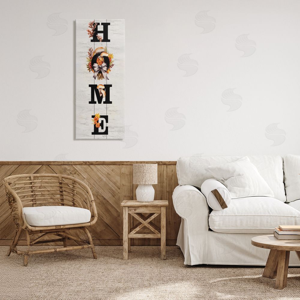 Lux + Me Designs Home with Rustic Mushrooms Canvas Art on Wall