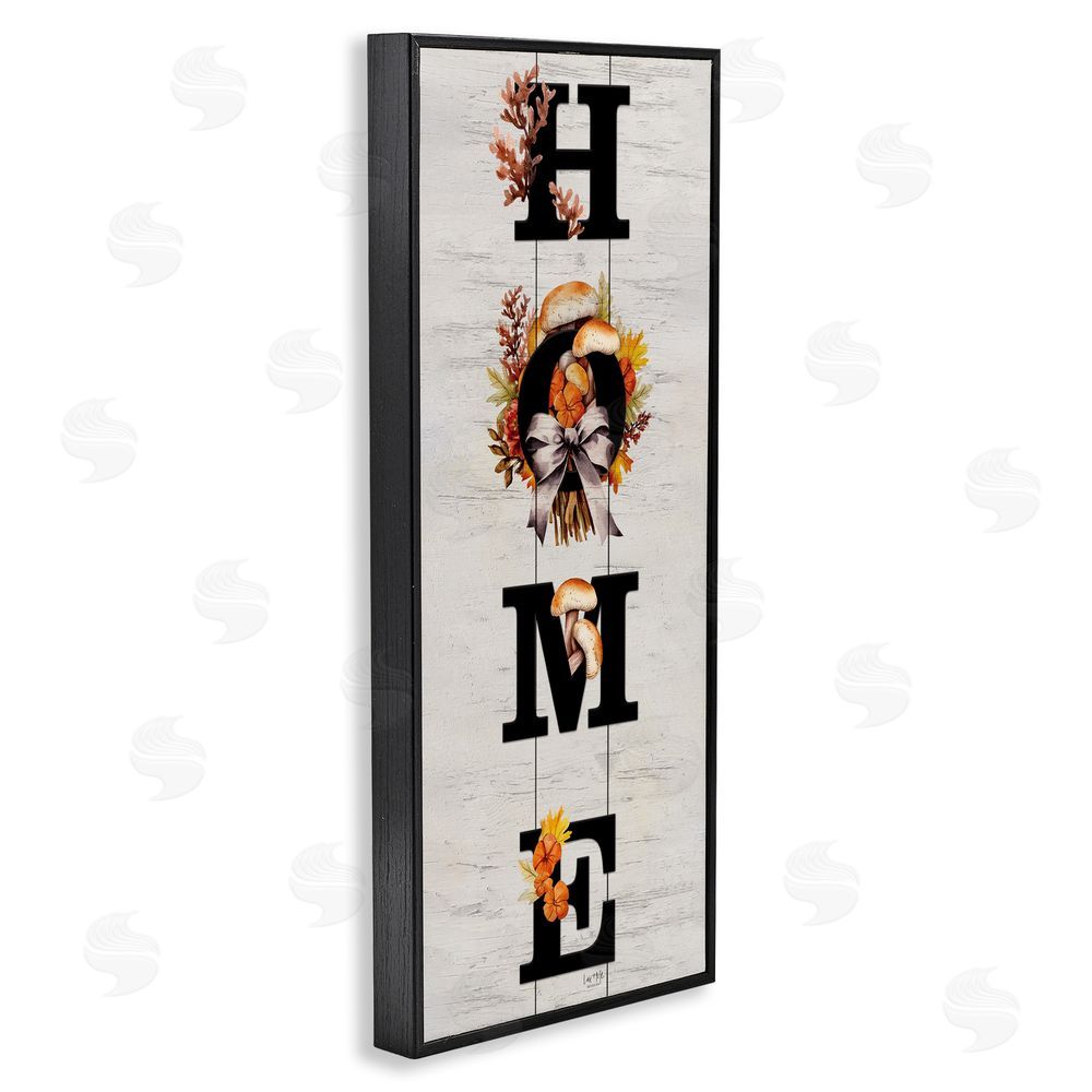 Lux + Me Designs Home with Rustic Mushrooms Black Framed Giclee Wall Art Print