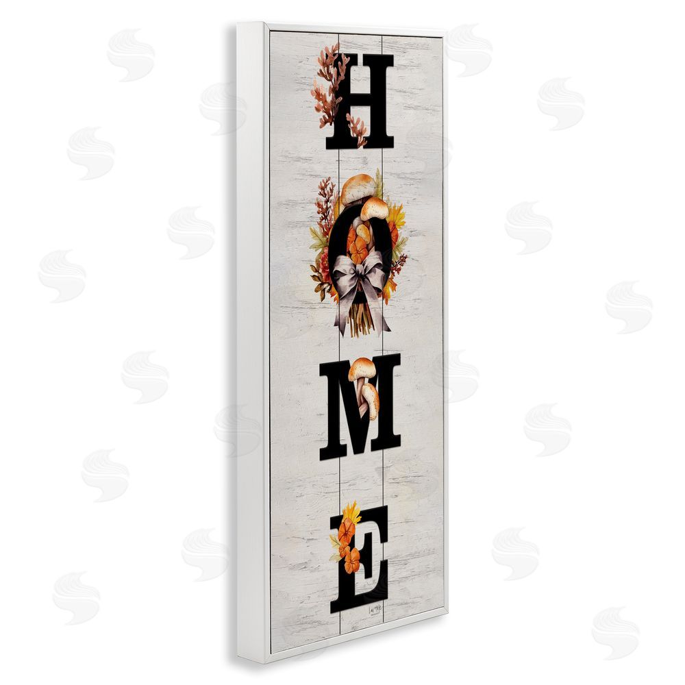 Lux + Me Designs Home with Rustic Mushrooms White Framed Giclee Wall Art Print
