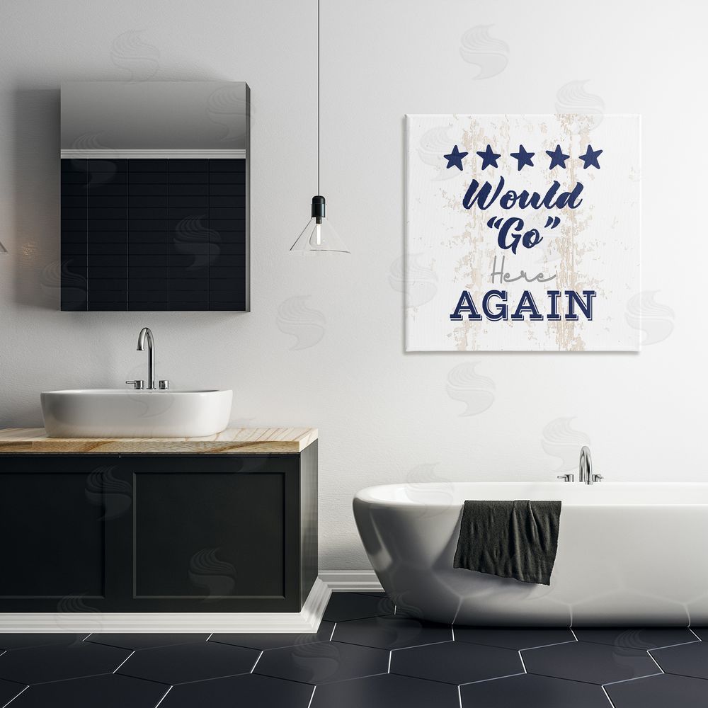 Masey St. Studios Bathroom Would "Go" Again Stretched Canvas Wall Art in Room