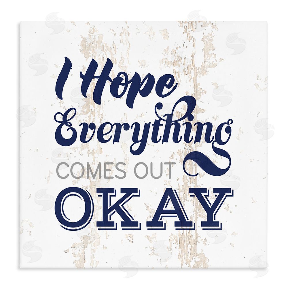 Masey St. Studios Bathroom Hope it Comes Out Ok Stretched Canvas Wall Art Print