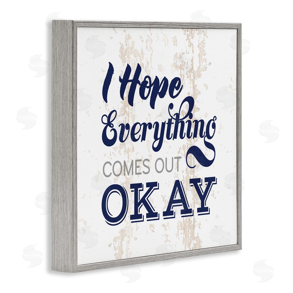 Masey St. Studios Bathroom Hope it Comes Out Ok Gray Framed Giclee Wall Art Print