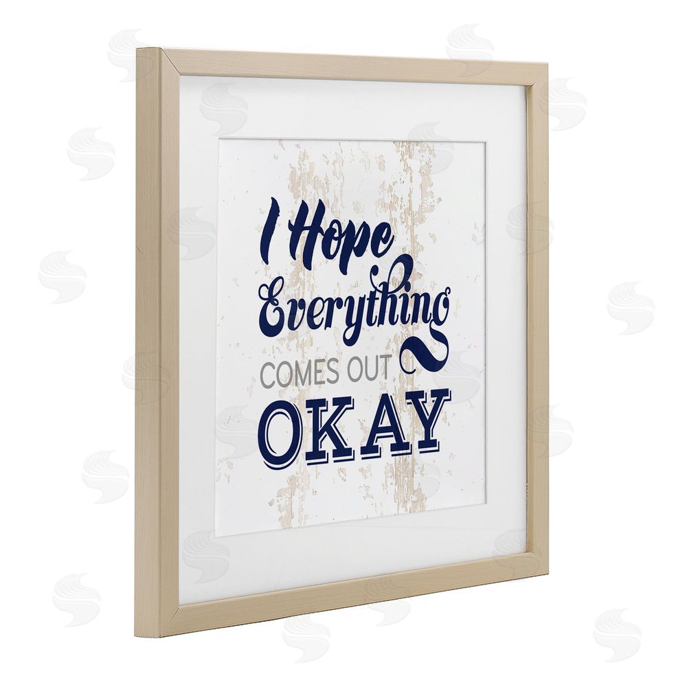 Masey St. Studios Bathroom Hope it Comes Out Ok Brown Framed Print Under Glass Wall Art