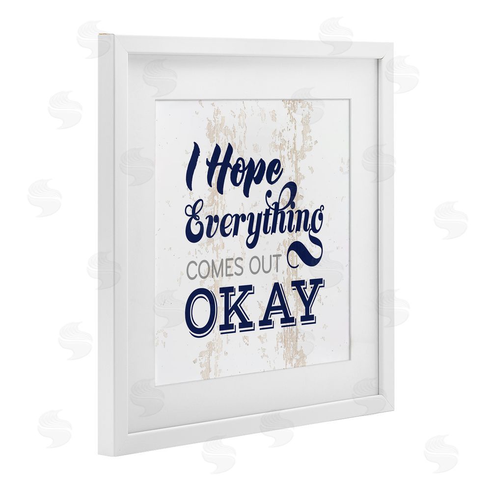 Masey St. Studios Bathroom Hope it Comes Out Ok White Framed Print Under Glass Wall Art